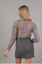 Kaşe Mini Toptan Etek - Siyah | TOPSHOW | F1352