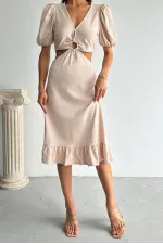 Topshow Taş V Yaka Dekoltelı Boydan Toptan Elbise