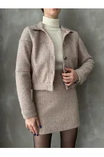 Dugmeli Kase Toptan Mont - Açık Kahve | TOPSHOW | F1547