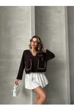 Shepherd's Stitched Knitwear Wholesale Blouse - Claret Red | TOPSHOW | F1652