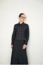 Wholesale Denim Shirts - Navy Blue | F2086 - Topshow