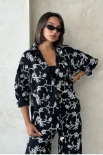 Nakışlı Gömlek - Siyah | Topshow | F1951