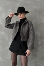 Manteau à boutons en gros - Noir | TOPSHOW | F1547