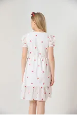 Robe Topshow rouge à fleurs mi-longue, vente en gros