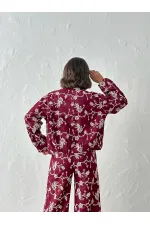 Veste zippée à broderies florales - Bordeaux | Topshow | F1948