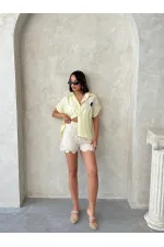 Floral Detail Wholesale Shirts - Yellow | Topshow Floral Detail Wholesale Shirts - Yellow | Topshow