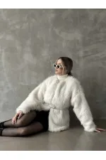 Topshow Krem Peluş Toptan Kaban | F1608