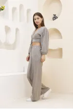 Blouse courte en gros - Beige | TOPSHOW | f1485