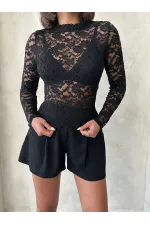 Lace Blouse - Black | Topshow | F1940