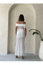 Dantel Toptan Abiye Etek- Krem | TOPSHOW | F1887