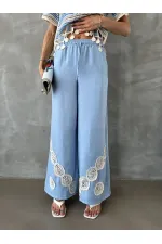 Topshow Mavi Bağcıklı Toptan Pantolon