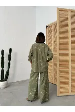 Pantalon brodé - Kaki Dsn2 | Topshow | F1900