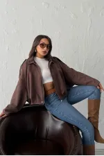 Topshow Scuba Suede Jacket - Brown | F2017