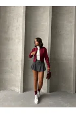 Fermurlı Toptan Mont - Bordo | TOPSHOW | F1551