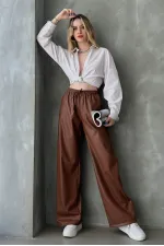 Toptan Deri Pantolon - Bej | TOPSHOW | F1571