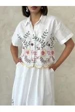 Nakışlı Toptan Gömlek - Sarı Dsn2 | Topshow