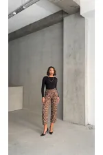 Patterned Wholesale Trousers - Mink Black | TOPSHOW | F1788