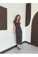 Robe à pois D 3073 - Noire