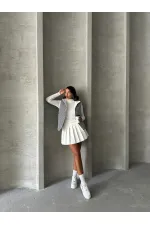 Gilet gonflable en fibre à motif Pitikale - Noir | TOPSHOW | F1740