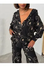 Chemise brodée - Motif noir 2 | Topshow | F1899