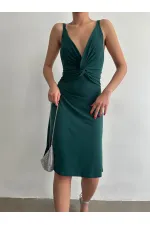 Robe Topshow à bretelles fines et col en V au-dessus du genou (vente en gros)