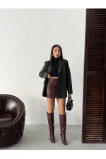 Jupe à paillettes F 1980 - Marron