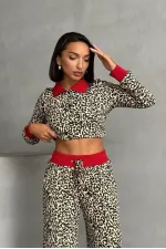 T-shirt à col polo en gros - Léopard noir | TOPSHOW | F1789