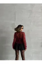 Hair Braided Wholesale Blouse - Burgundy | TOPSHOW | F1601