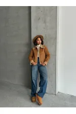 Süet Peluş Toptan Mont - Taba Taba | TOPSHOW | F1856