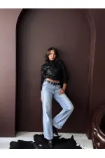 Topshow - Veste à sequins noirs pour femme (vente en gros) - Tenue de soirée élégante