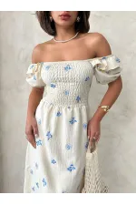 Topshow Mavi Gipeli Toptan Elbise