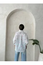 Chemise brodée Brode en gros - Rouge | Topshow | F1912