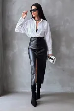 Deri Toptan Etek - Siyah | TOPSHOW | F1569