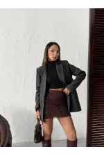 Jupe à paillettes F 1980 - Marron