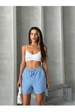 Topshow Mavi Yanları Bagcıklı Pitikare Toptan Şort