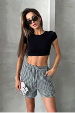 Topshow Siyah Yanları Bagcıklı Pitikare Toptan Şort