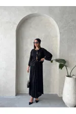 Chemise plissée à nouer sur le devant - Noire | Topshow | F1739