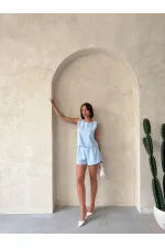 Fiyonk Taş Baskılı Şort - Mavi | Topshow