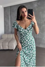 Robe imprimée florale Topshow Çağla en gros