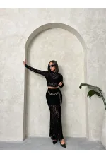 Lace Wholesale Evening Blouse - Black | TOPSHOW | F1886