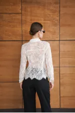 Lace Wholesale Shirts - Cream | F2073 - Topshow