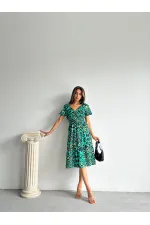 Topshow Emerald Leopard Print Long Wholesale Dress
