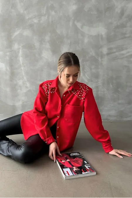 Wholesale Shirt - Red | TOPSHOW | F1614