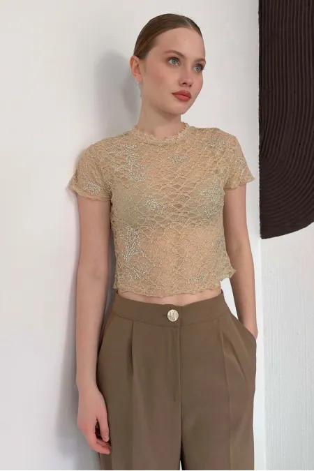 D 3007 GÜPÜR T SHIRT - TAŞ