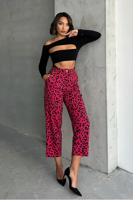 Pantalon à motifs en gros - Fuji Black | TOPSHOW | F1788