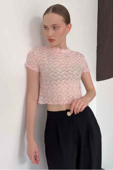 D 3007 GÜPÜR T SHIRT - PEMBE