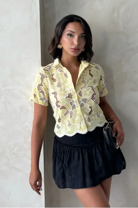 Lace Shirt - Yellow | Topshow