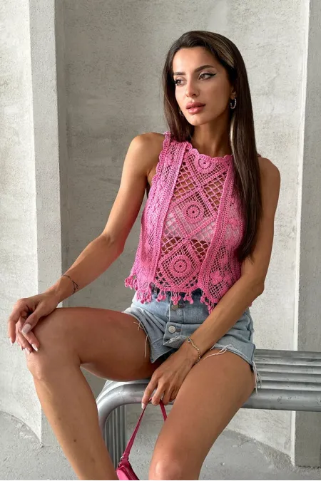 Raw Wholesale Tank Top - Fuchsia | TOPSHOW