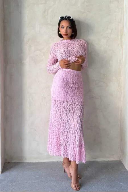 Dantel Etek - Pembe | Topshow | F1887
