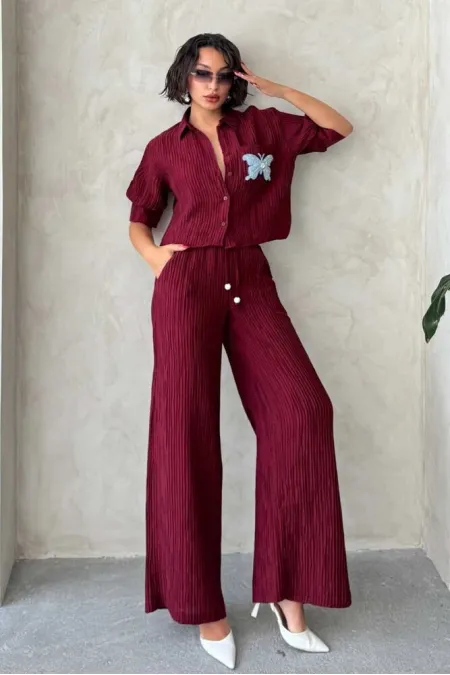 Pilise Wholesale Trousers - Claret Red | Topshow